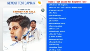 Shubman Gill Named New India Test Captain as New WTC Cycle Begins.