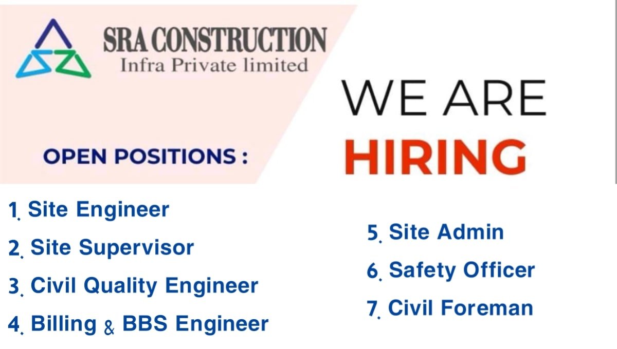 SRA Construction Infra Pvt Ltd Hiring 2025