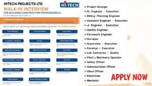 Hitech Projects Ltd Walk-In Interview