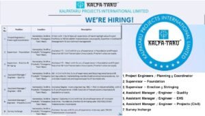 Kalpataru Projects International Ltd Hiring