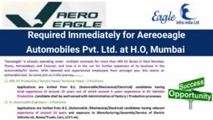 Aereoeagle Automobiles Pvt Ltd Vacancy 2026