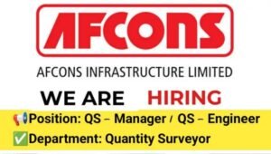 Afcons Infrastructure Job Opening 2026
