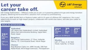 L&T Energy Offshore Walk In Interview 2026