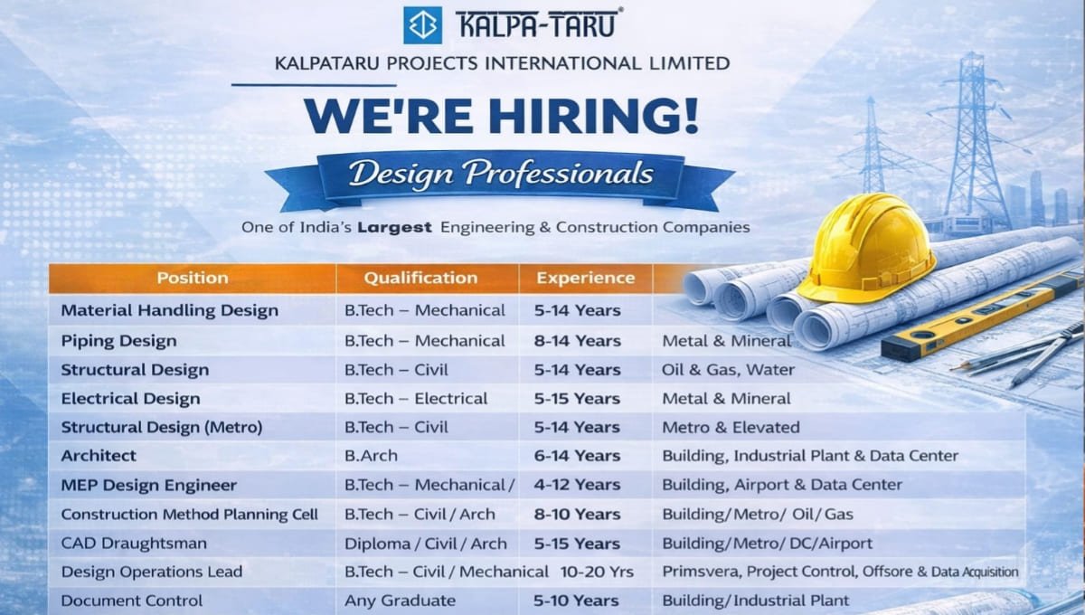 Kalpataru Projects Recruitment 2026