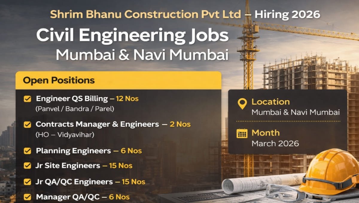 Bhanu Construction Pvt Ltd Hiring