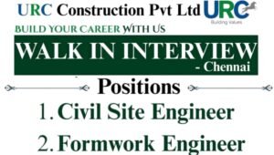 URC Construction Pvt Ltd Walk-In Drive at Chennai