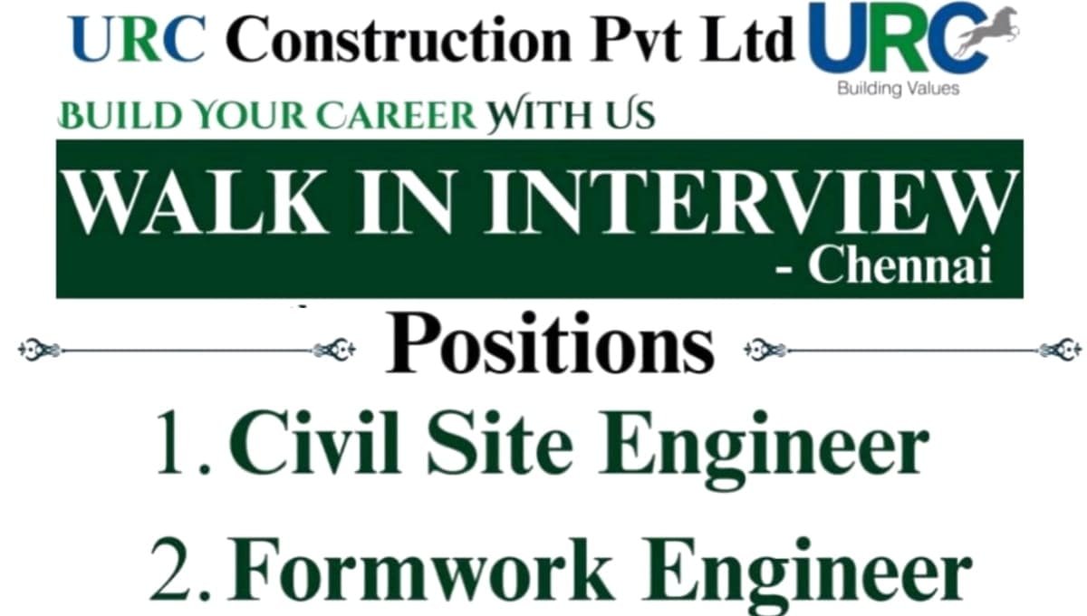 URC Construction Pvt Ltd Walk-In Drive at Chennai