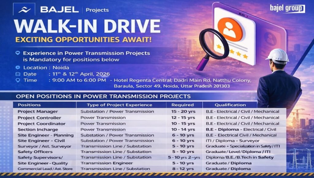 Bajel Projects Ltd Walk-In Interview 2026