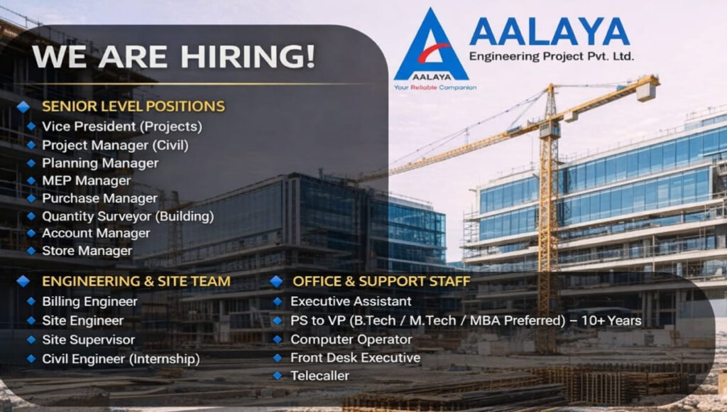 Aalaya Engineering Pvt Ltd Hiring 2026