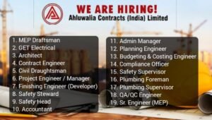 Ahluwalia Contracts India Ltd Urgent Hiring