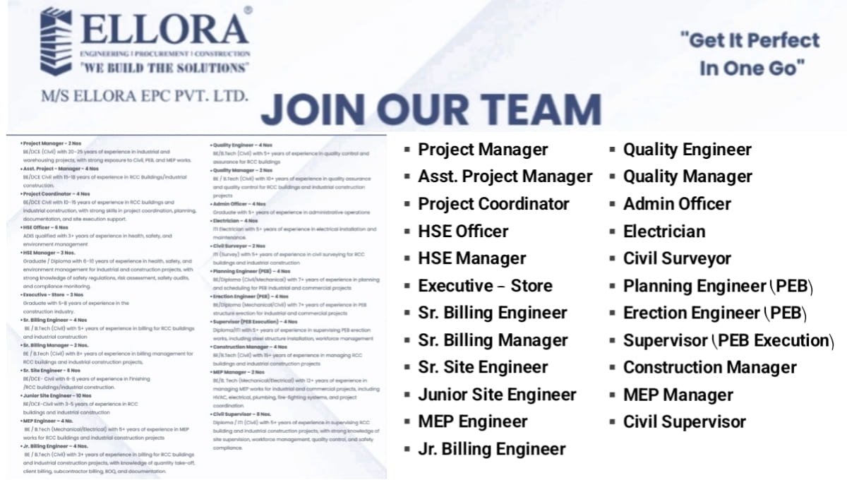 Ellora EPC Hiring 2026