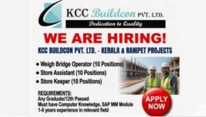 KCC Buildcon Pvt Ltd Hiring 2026