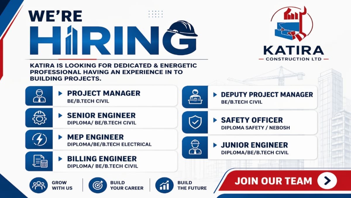 Katira Construction Ltd Hiring 2026