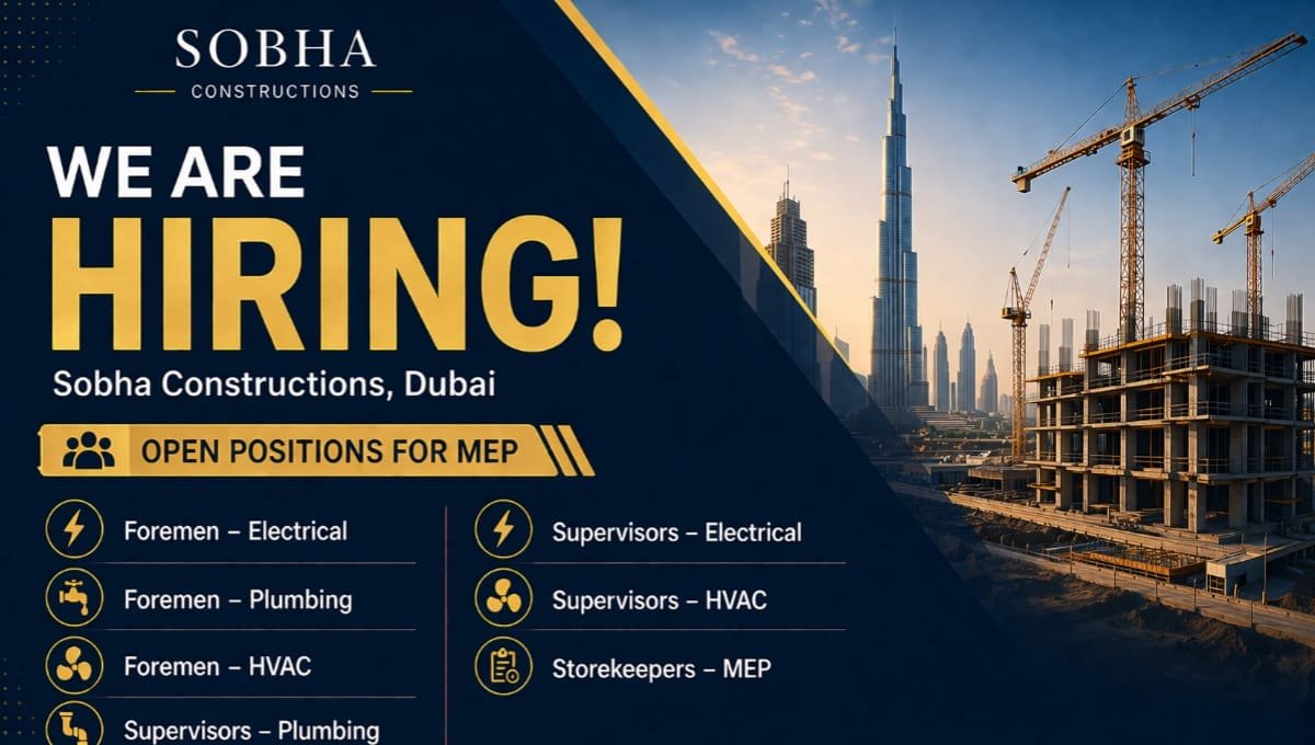 Sobha Constructions Dubai Hiring 2026