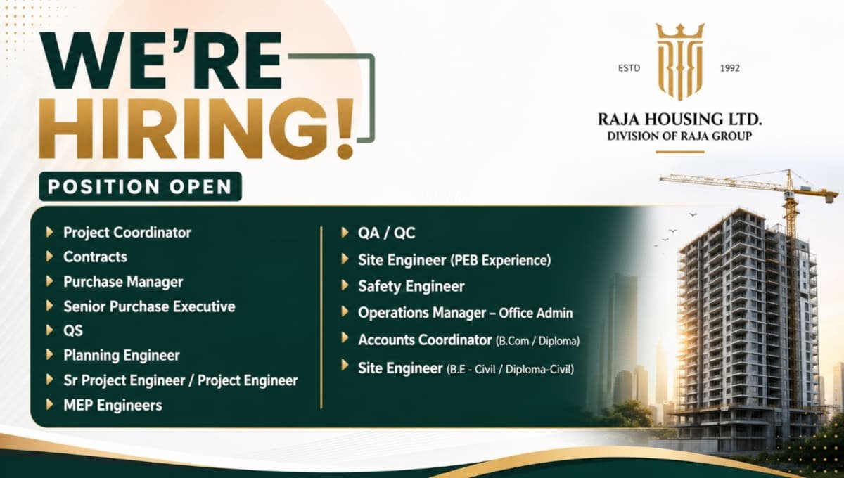 Raja Housing Limited Hiring 2026