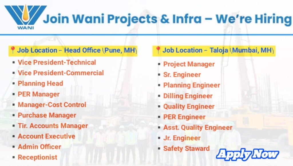 Wani Projects & Infra Hiring 2026