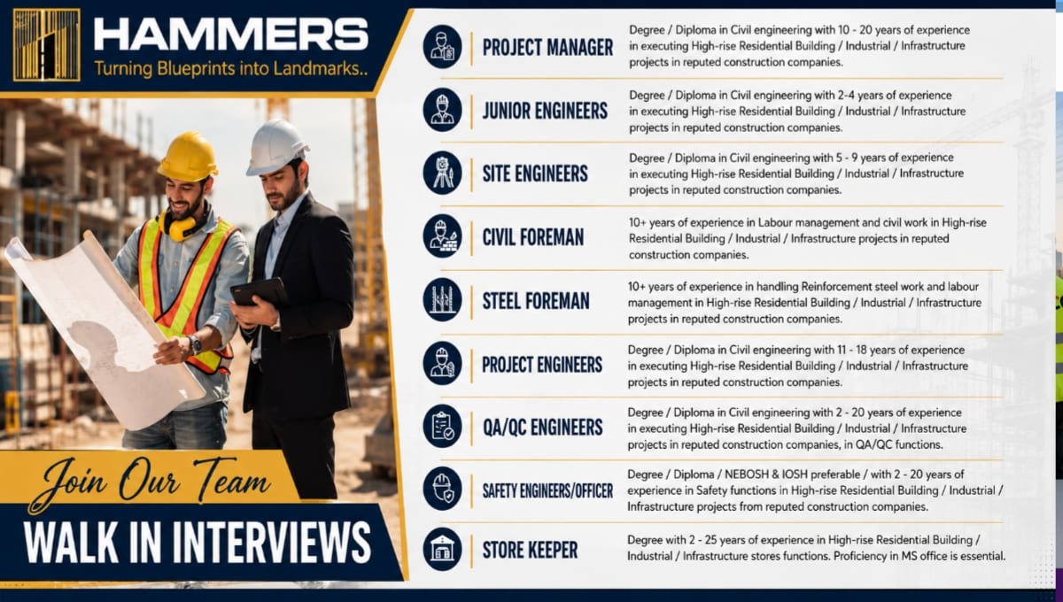 Hammers Construction Walk-In Interview 2026
