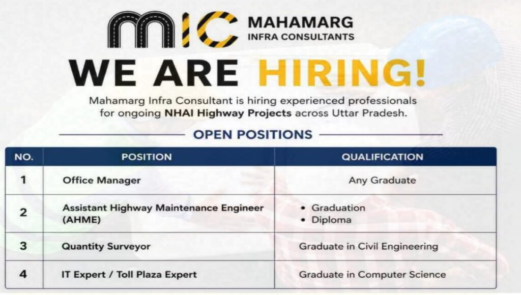 Mahamarg Infra Consultant Hiring 2026