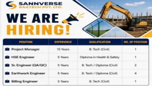 Sannverse Railtech Pvt Ltd Hiring