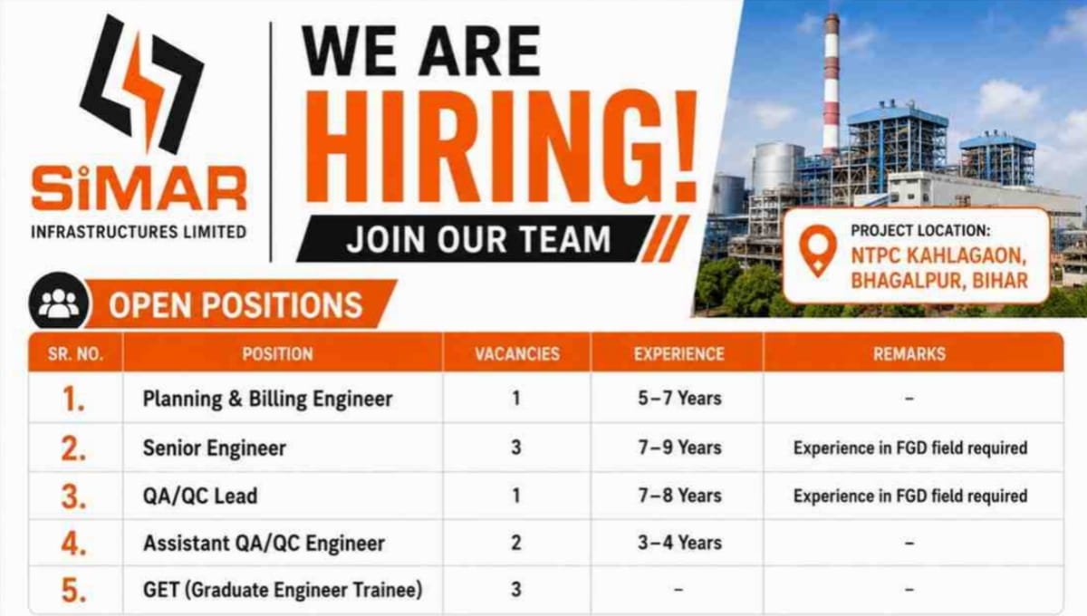 Simar Infrastructure Ltd Hiring