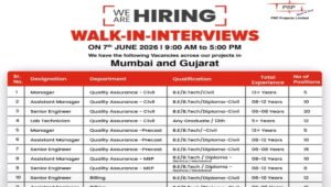 PSP Projects Ltd Walk-In Interviews