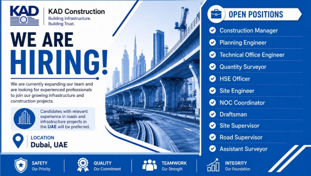 KAD Construction Recruitment 2026