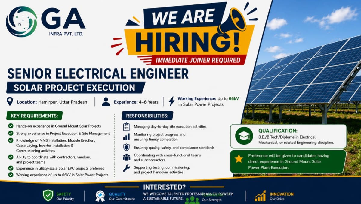 GA Infra Pvt Ltd Recruitment 2026