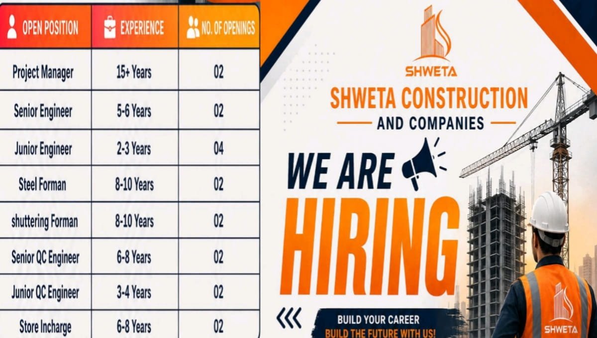 Shweta Construction And Companies Vacancy
