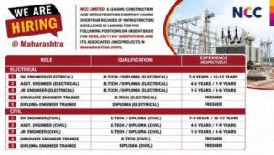 NCC Limited Hiring at Maharashtra