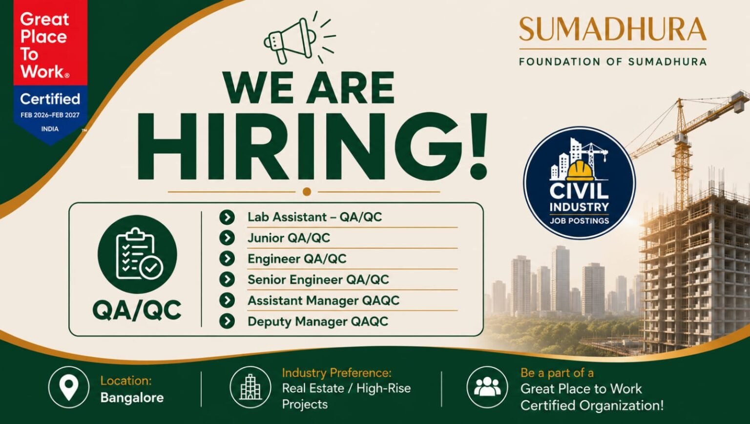 Sumadhura Group Recruitment 2026