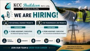 KCC Buildcon Pvt. Ltd. Recruitment 2026