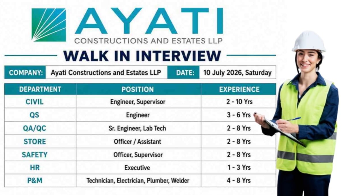 Ayati Constructions Walk-In Interview 2026