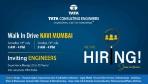 Tata Consulting Engineers Walk-In Drive Navi Mumbai