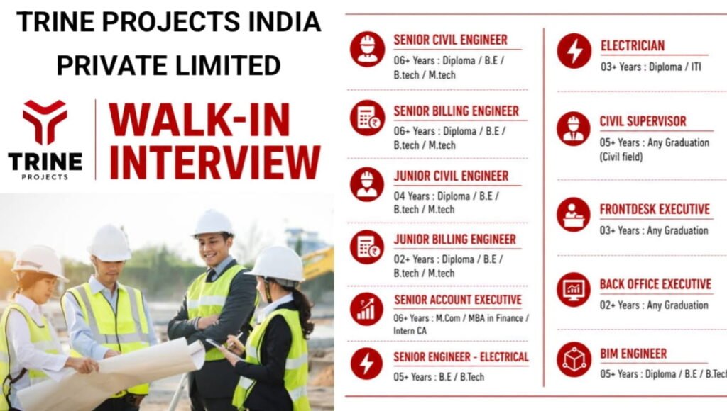 Trine Projects India Pvt Ltd Walk-In Interview 2026