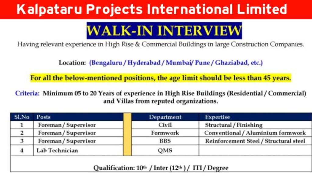 KPIL Walk-In Interview 2026