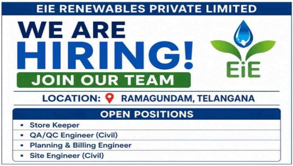 EIE Renewables Latest Job Vacancy 2026