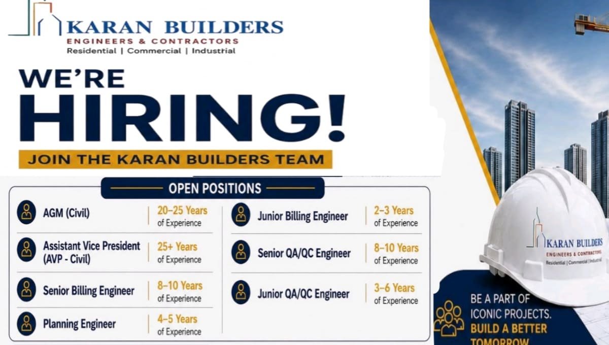 Karan Builders Hiring 2026