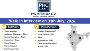 PNC Infratech Walk-In Interview