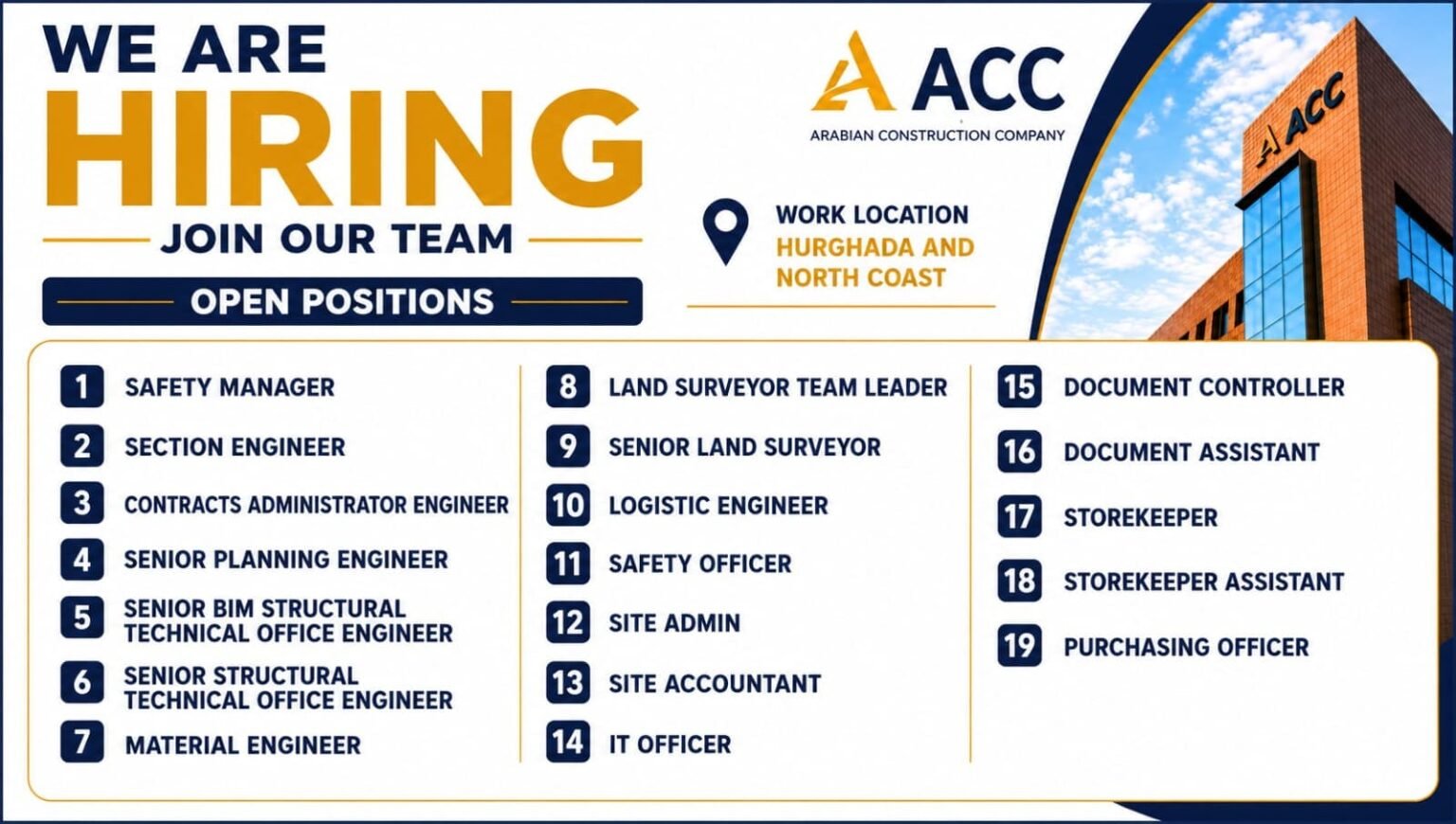 ACC Arabian Construction Company Recruitment 2026