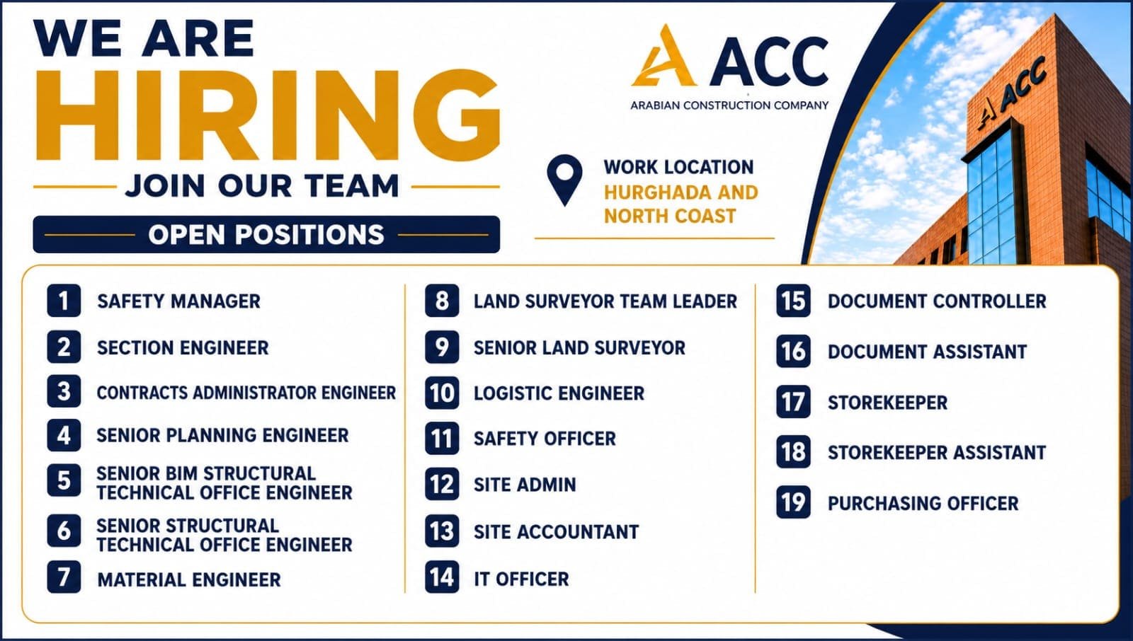 ACC Arabian Construction Company Recruitment 2026