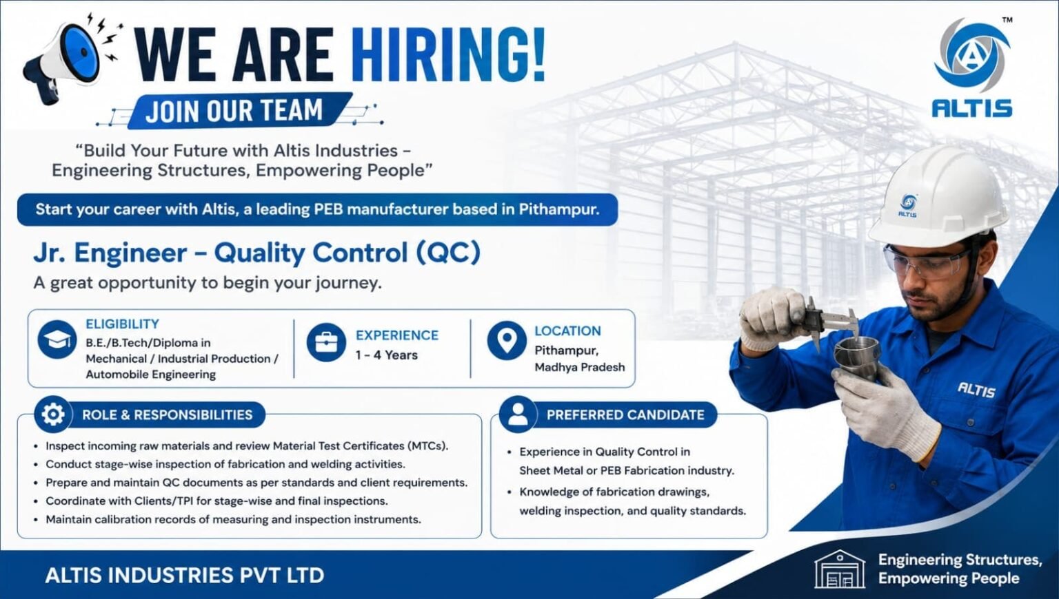 Altis Industries Recruitment 2026