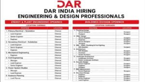 DAR Engineering Recruitment 2026