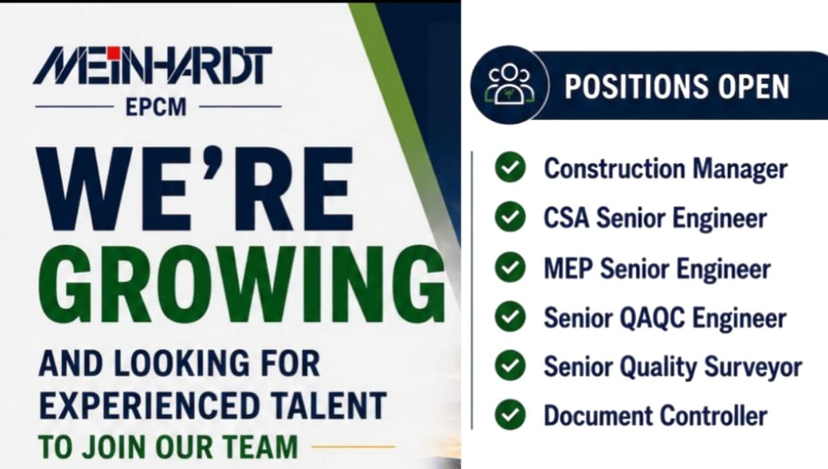 Meinhardt EPCM Recruitment 2026