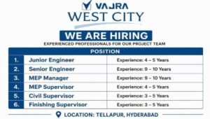Vajra West City Jobs 2026