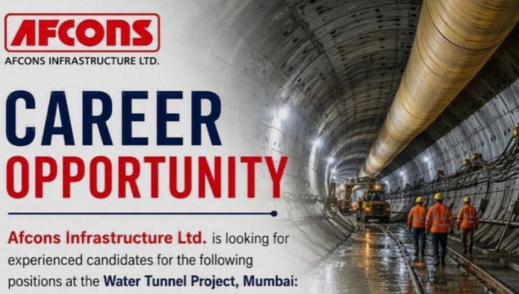 Afcons Infrastructure Career Opportunity