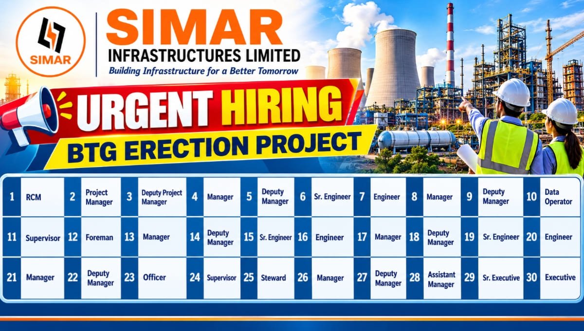 SIMAR Infrastructures Recruitment 2026