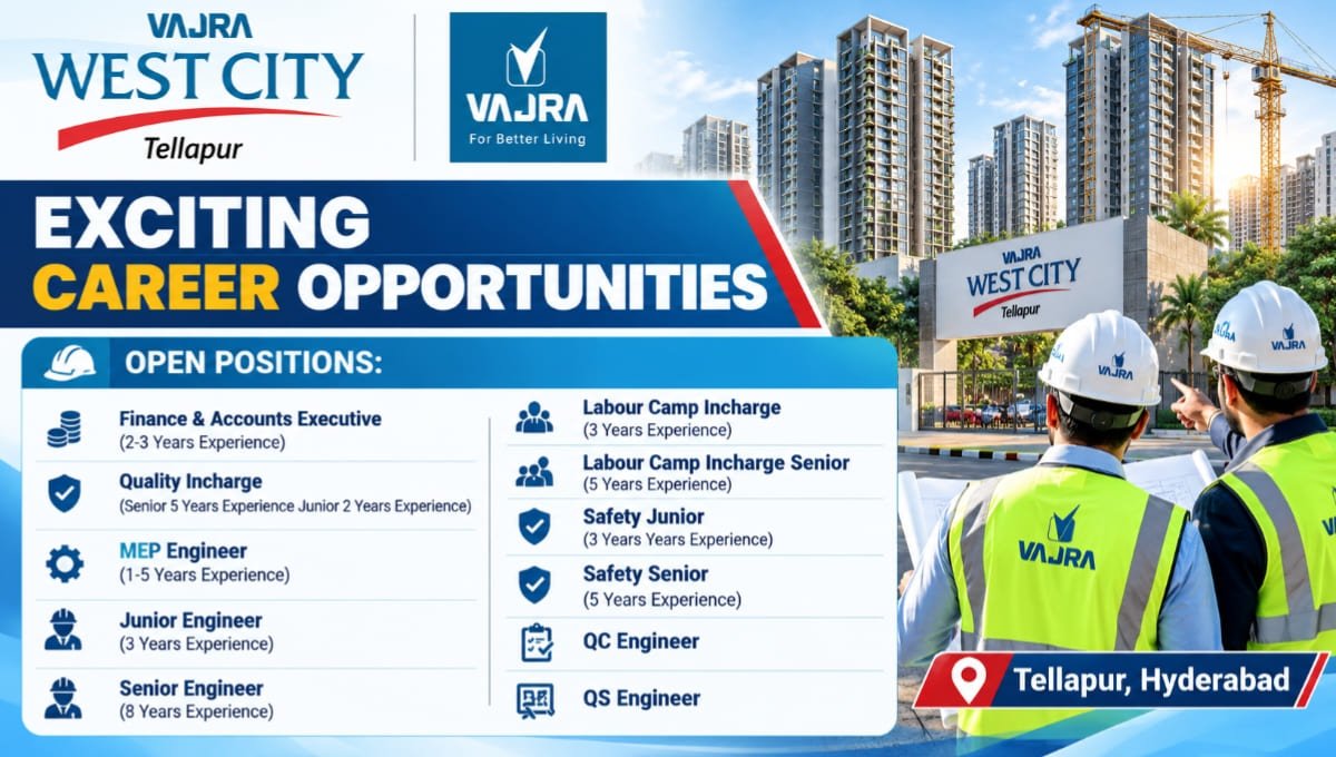 Vajra West City Recruitment 2026