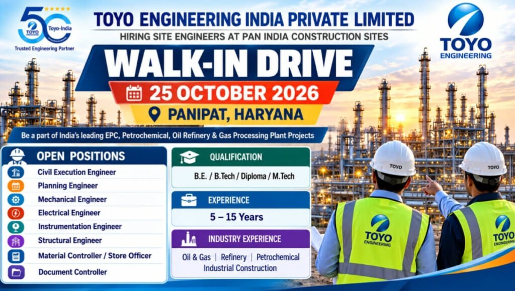 TOYO Engineering India Recruitment 2026