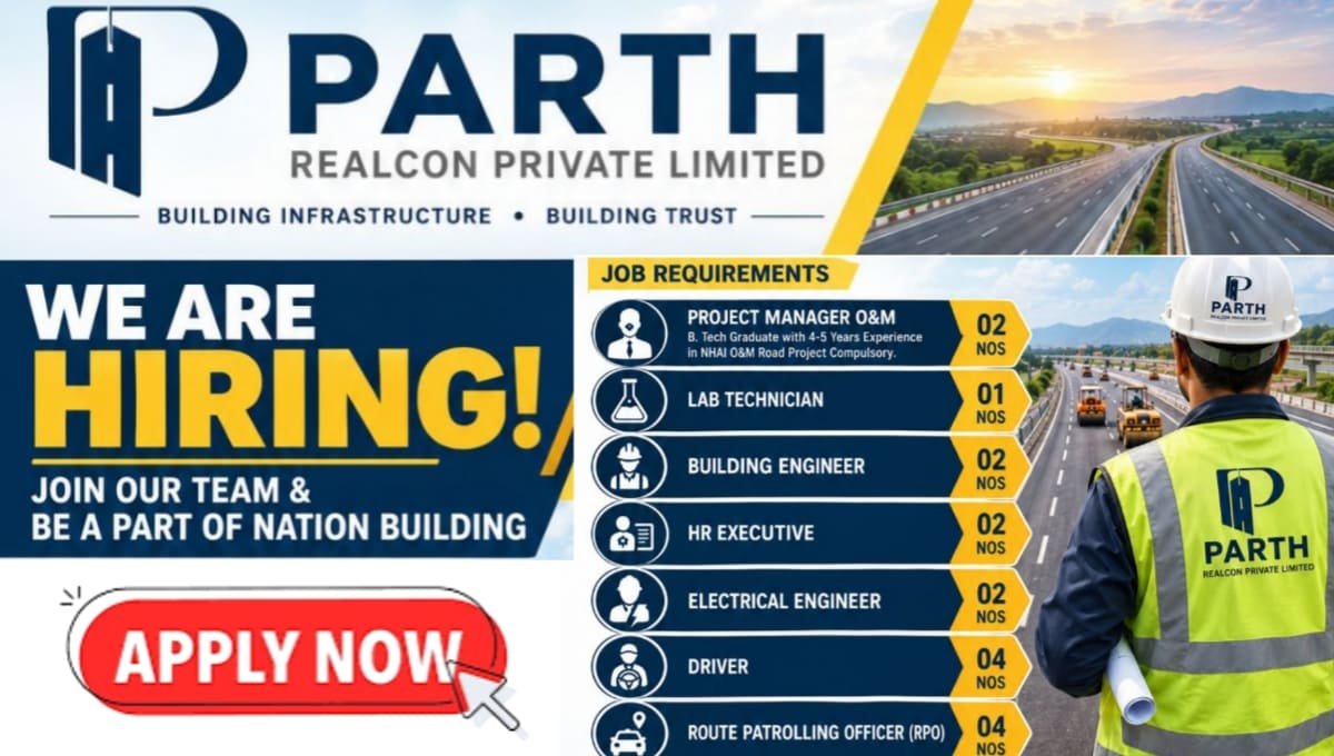 Parth Realcon Pvt Ltd Recruitment