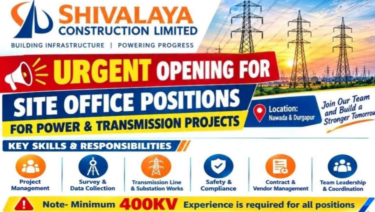 Shivalaya Construction Limited Job Opening 